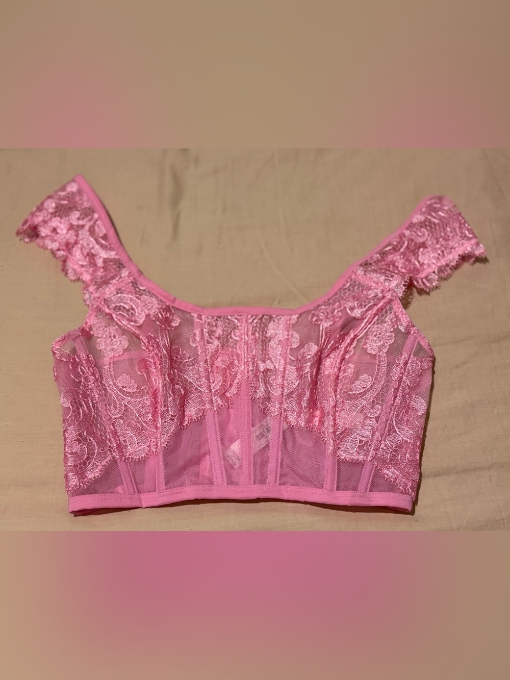 Victoria's Secret Pink Lace Longline Bralette